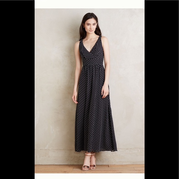 Anthropologie Eva Franco Clipped Dot Maxi Dress